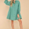 Clothing Aura Mini Dresses | Game Changer Dress Green