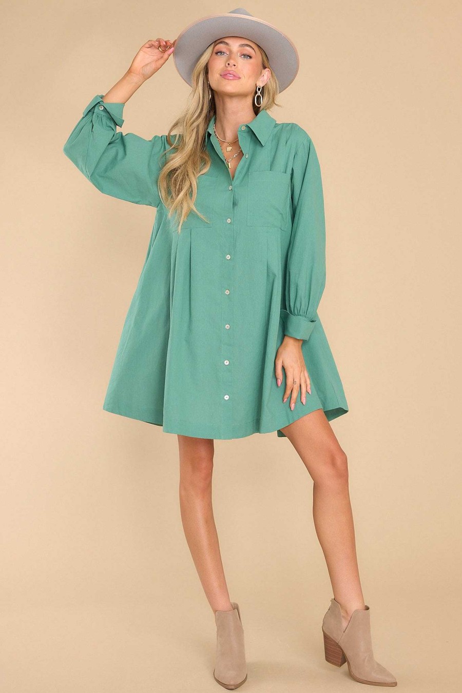 Clothing Aura Mini Dresses | Game Changer Dress Green