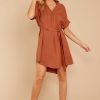 Clothing Red Dress Casual Dresses | Own It All Dress Rust Orange
