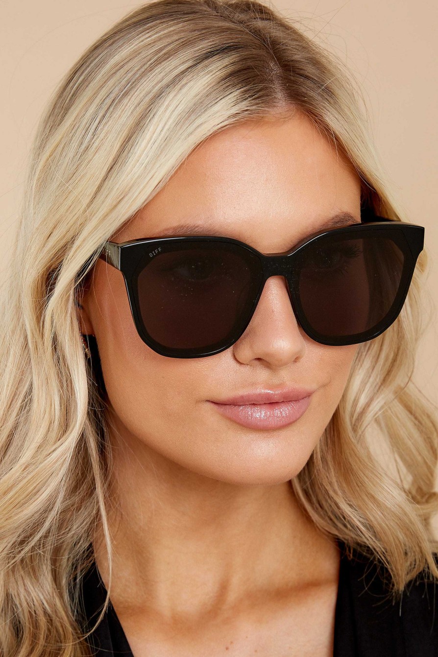 Accessories DIFF Sunglasses | Gia Grey Sunglasses Black