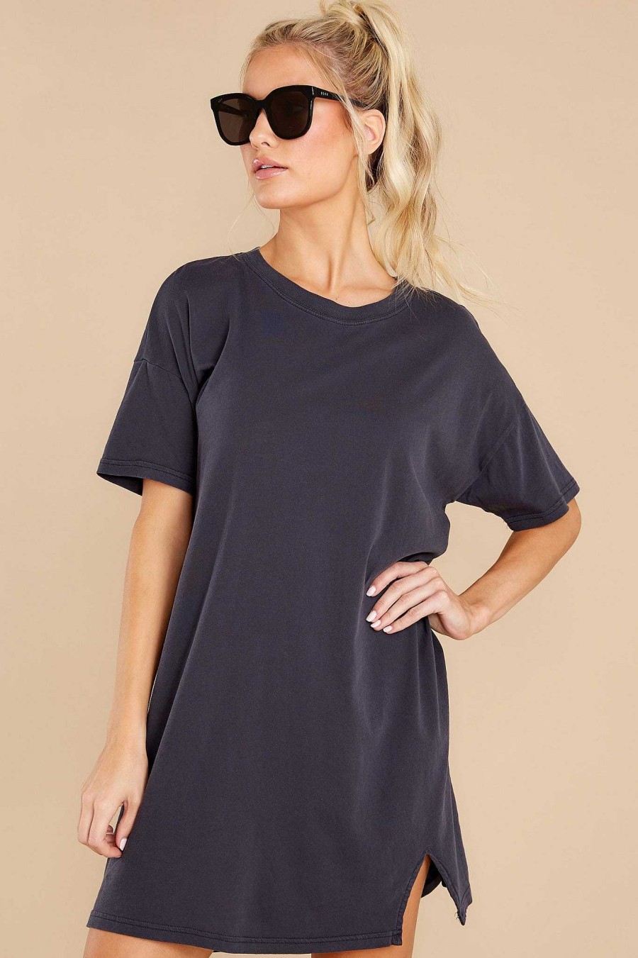 Clothing Z Supply Mini Dresses | Banks Organic T-Shirt Dress Washed Black