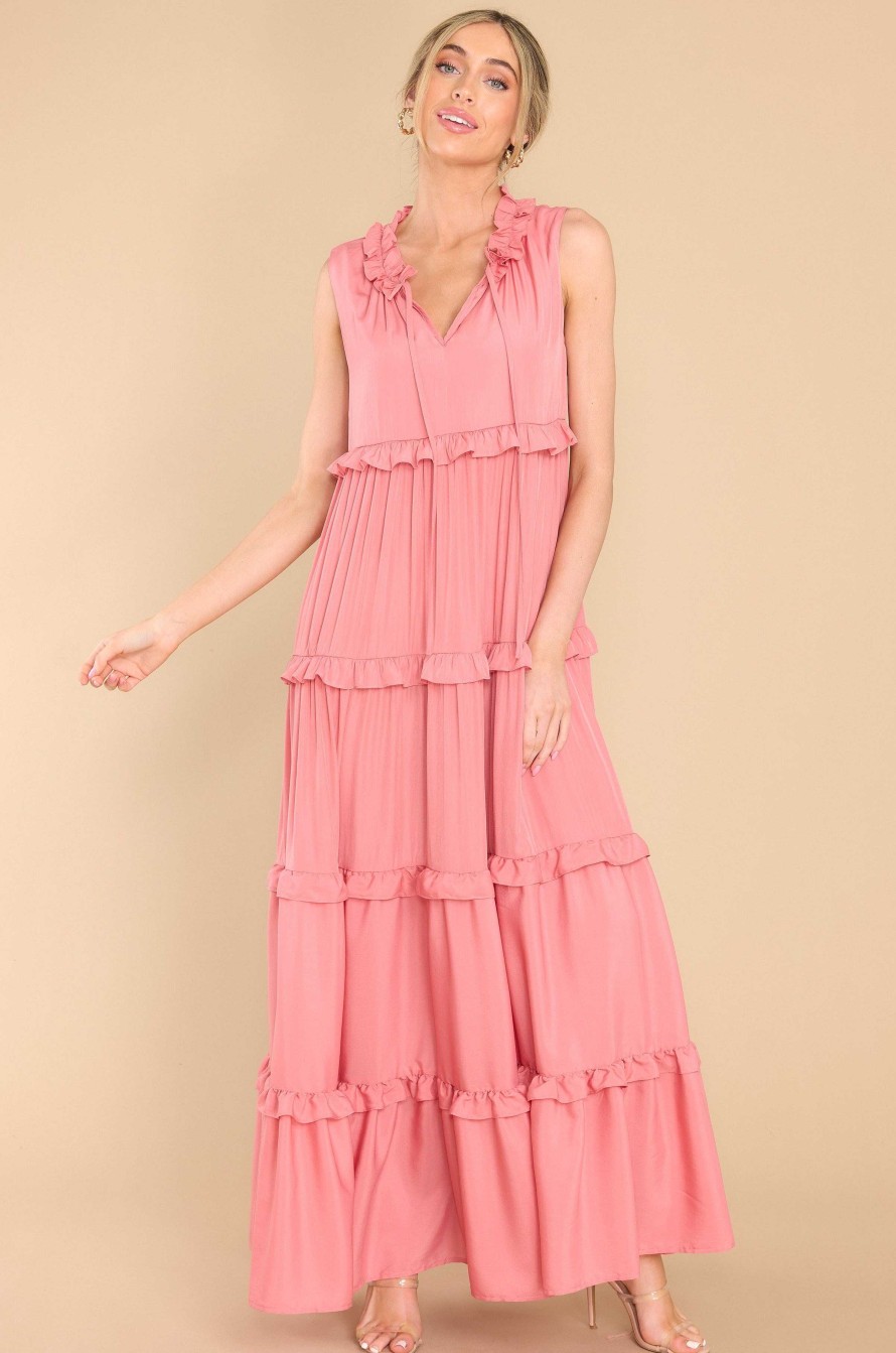 Clothing Aura Maxi Dresses | When I Look At You Peony Maxi Dress Pink