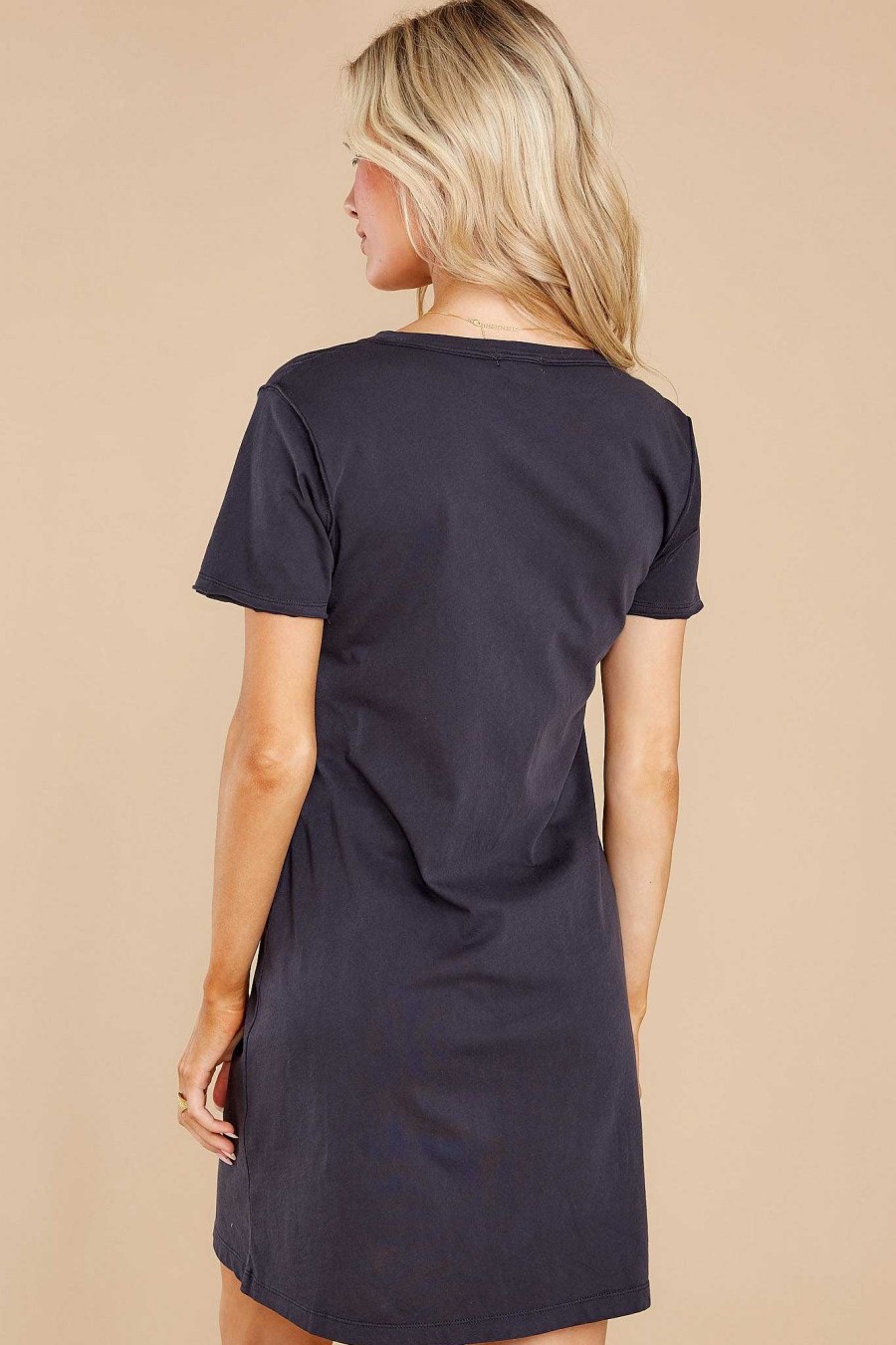 Clothing Z Supply Mini Dresses | Organic Cotton T-Shirt Dress Washed Black