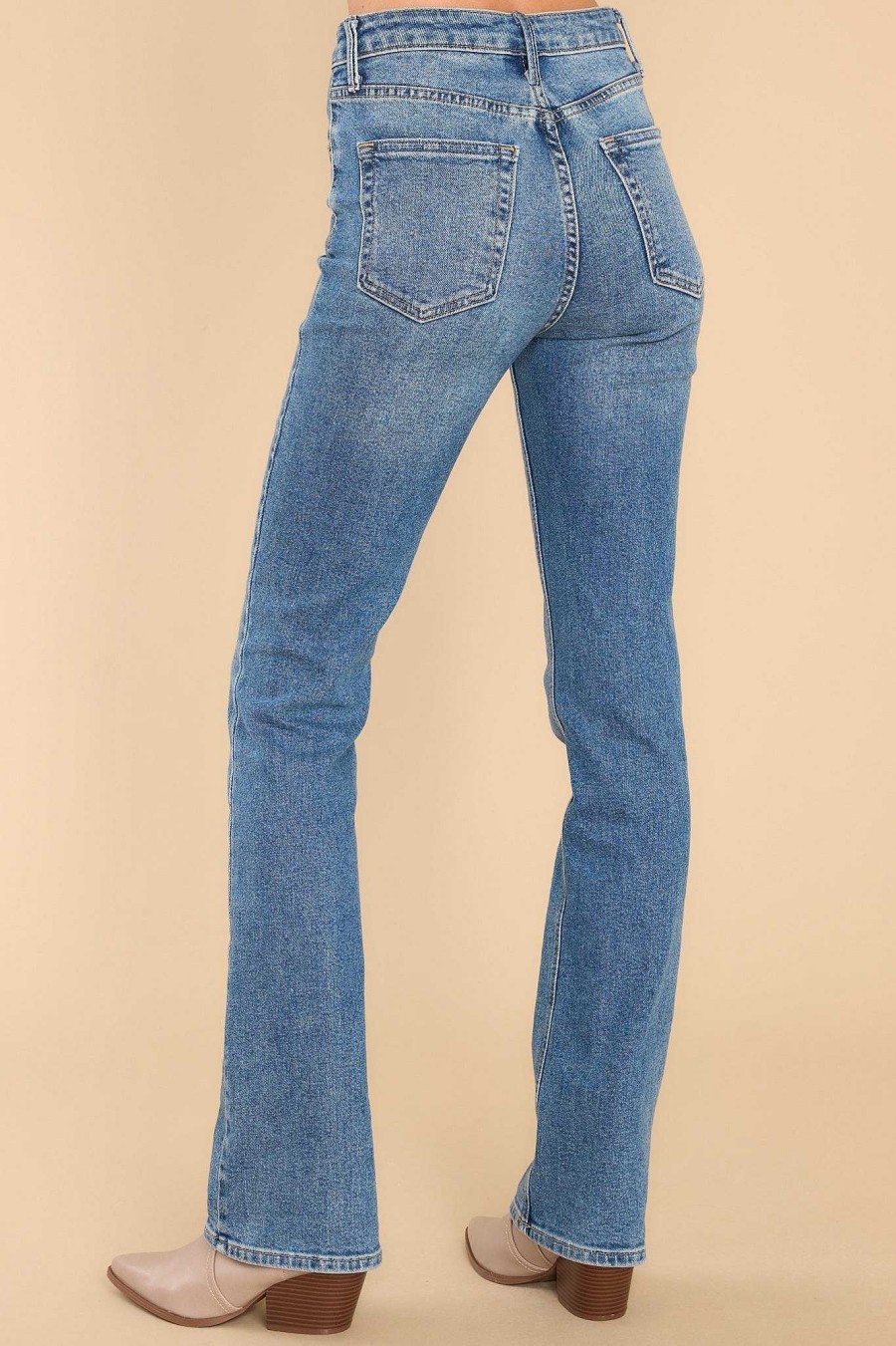 Clothing Just Black Clean Denim | Bold As A Lion Stretch Straight Jeans Medium Wash