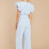 Clothing Aura Jumpsuits | Living In Your Mind Gingham Jumpsuit Blue