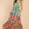 Clothing Red Dress Maxi Dresses | Out Of Control Tropical Print Maxi Dress Green