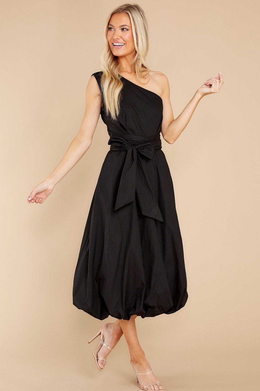 Clothing Red Dress Midi Dresses | Cheery Times Midi Dress Black