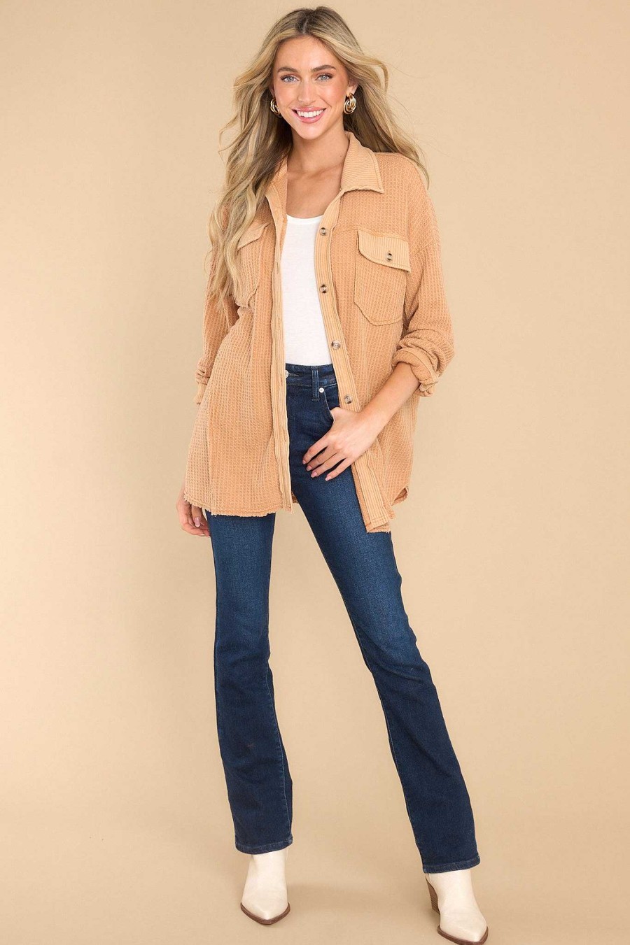 Clothing Red Dress Casual Tops | Where I Belong Top Camel