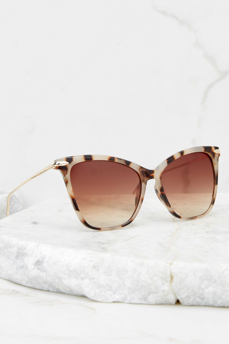 Accessories Red Dress Sunglasses | Glamorous Glance Brown Fade Sunglasses Ivory Tortoise