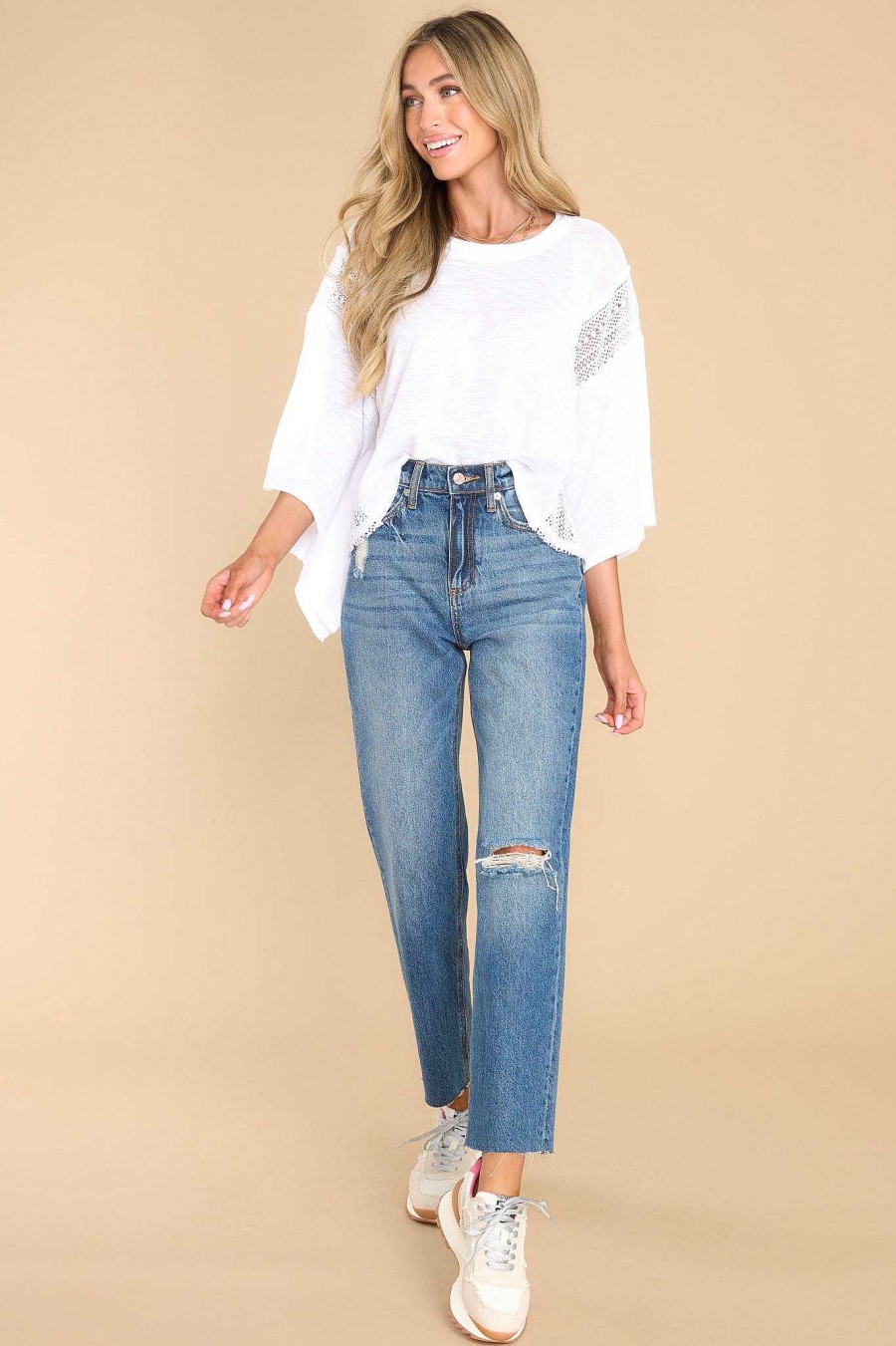 Clothing Red Dress Casual Tops | Wandering Away Top White