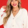 Clothing Red Dress Sweaters | Set The Pace Cardigan Ivory