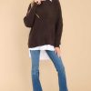 Clothing Red Dress Casual Tops | Full Heart Dark Sweater Brown