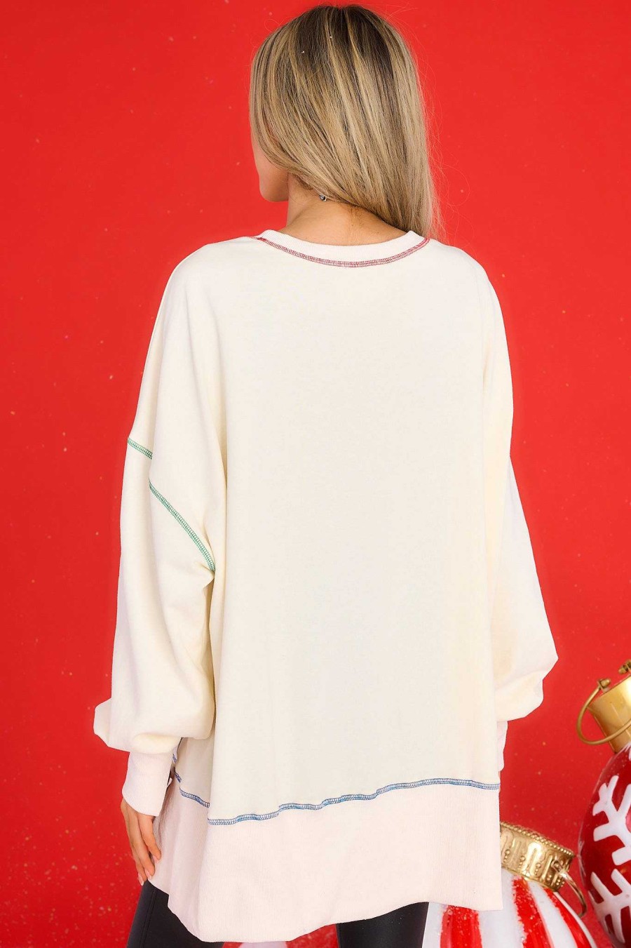 Clothing Red Dress Sweatshirts & Hoodies | Toy Maker Top Ivory