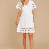 Clothing Aura Mini Dresses | Bet On You Eyelet Dress White