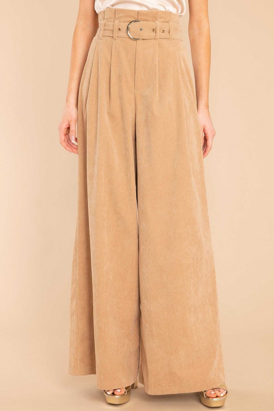 Clothing Aura Pants | Keeping It Classy Corduroy Pants Tan