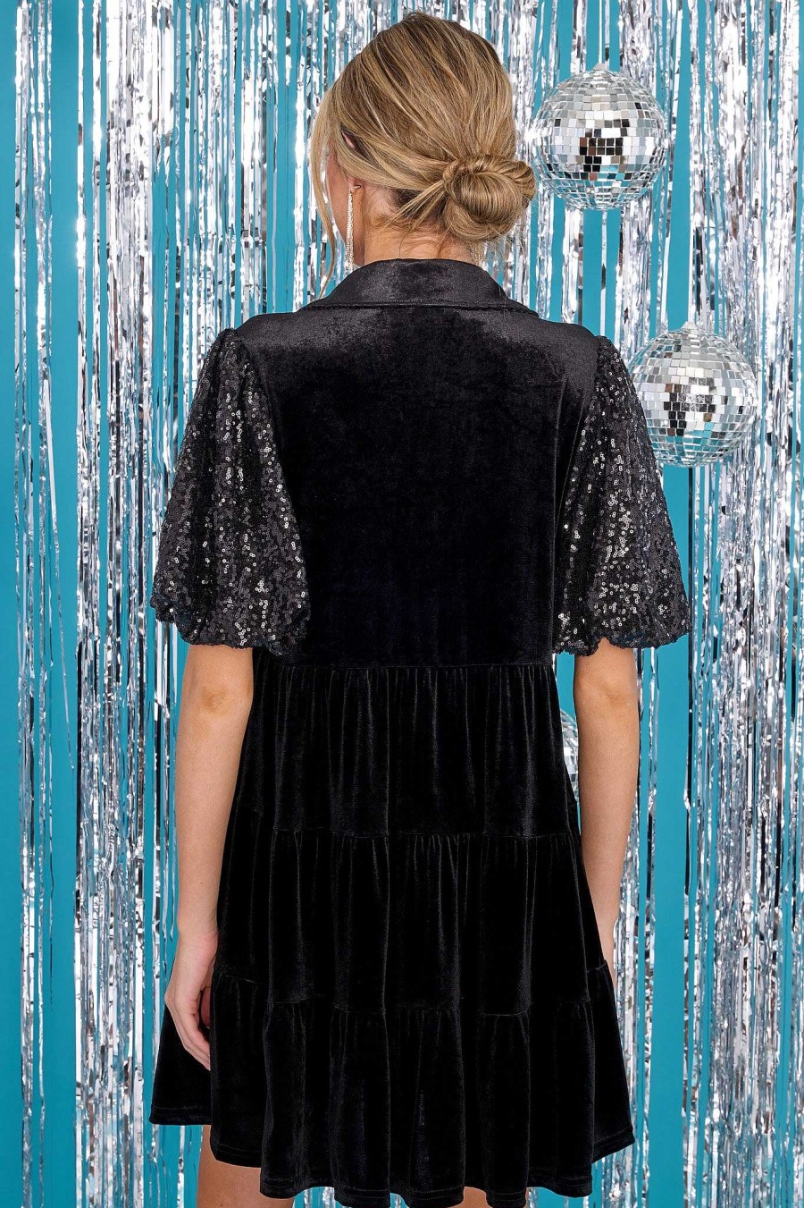 Clothing Red Dress Mini Dresses | Always Here Velvet Dress Black