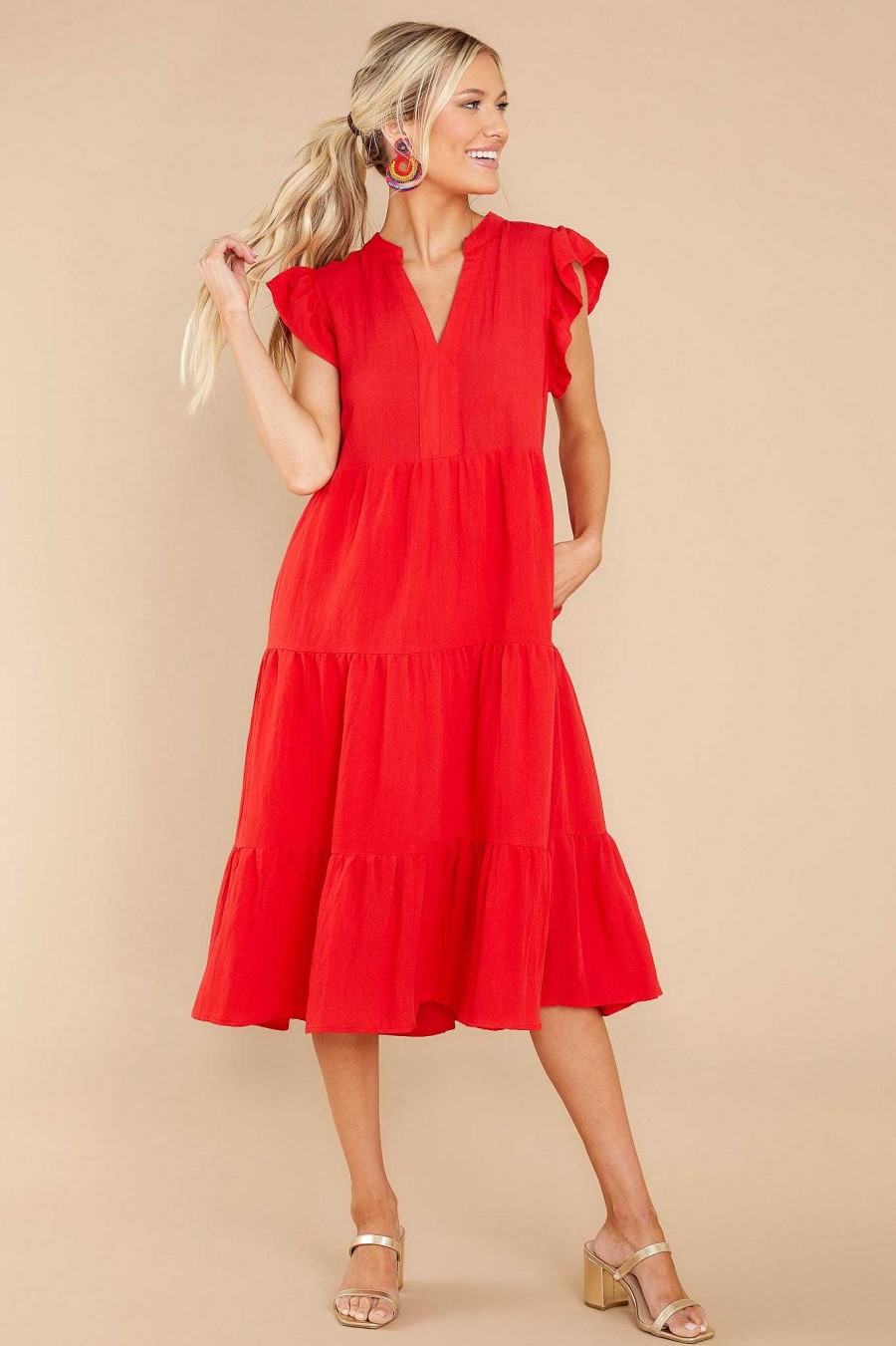 Clothing Aura Midi Dresses | Meaningful Ways Midi Dress Red