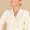 Clothing LoveShackFancy Casual Tops | Frances Crop Cardigan Antique White