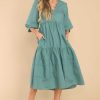 Clothing Aura Midi Dresses | Cozy And Carefree Midi Dress Desert Sage