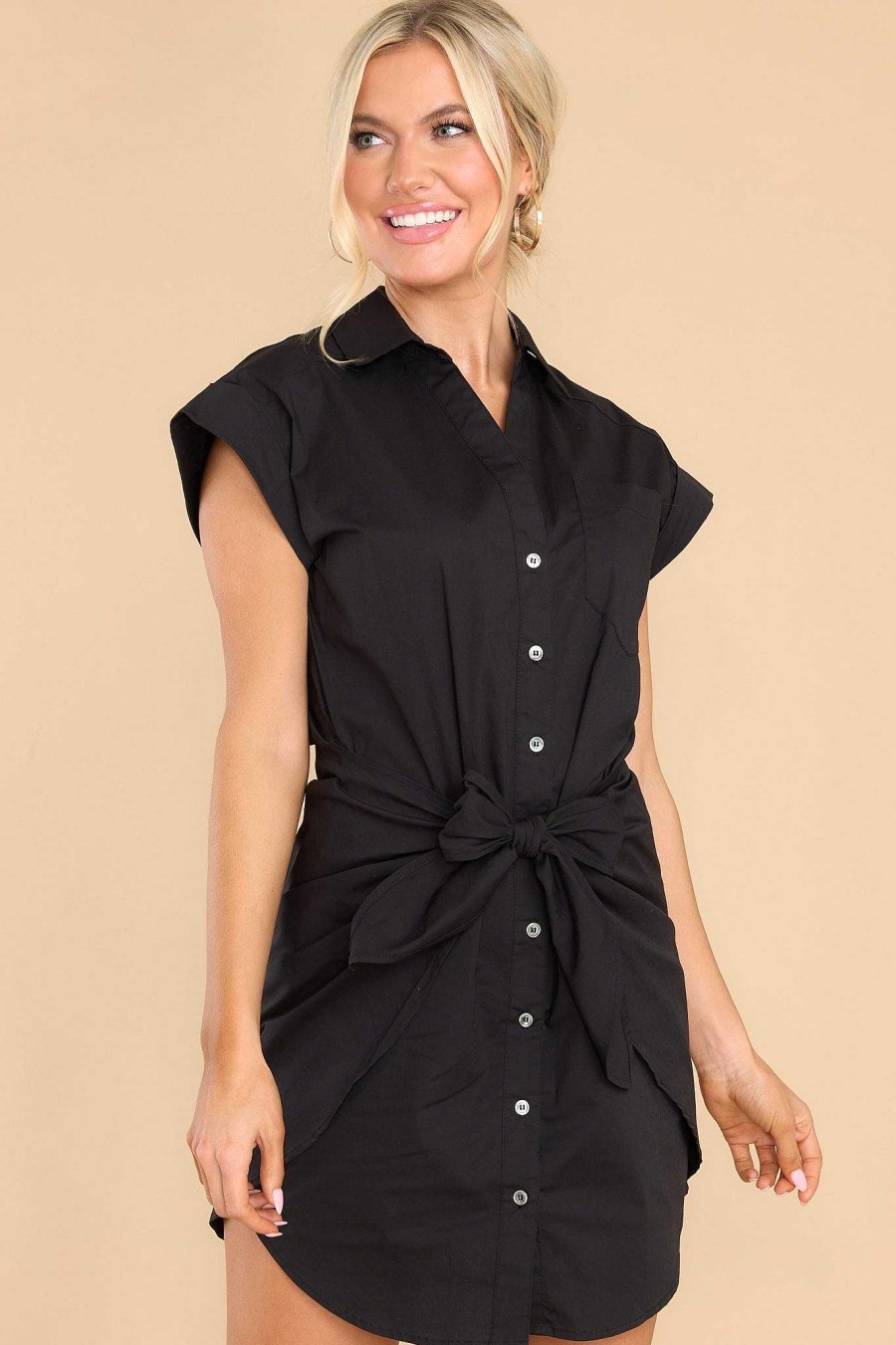 Clothing Red Dress Mini Dresses | Holding On Forever Dress Black