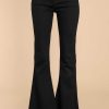 Clothing Just USA Clean Denim | Watch Her Strut Stretch Flare Leg Jeans Black