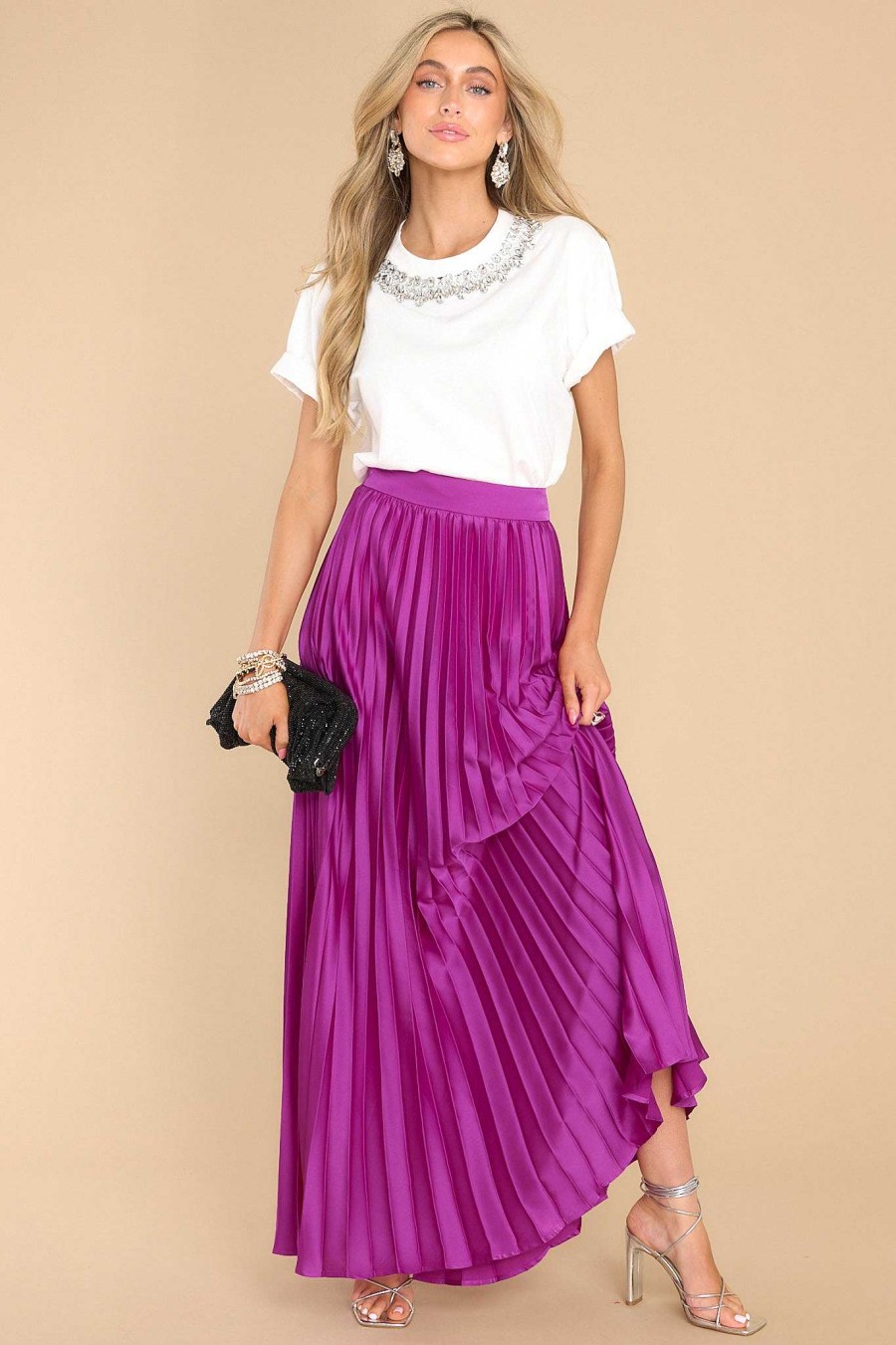 Clothing Red Dress Skirts | Four Elements Maxi Skirt Magenta
