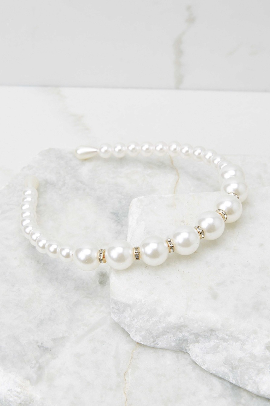 Accessories Red Dress Hair Accessories | Pearl Dive Headband White
