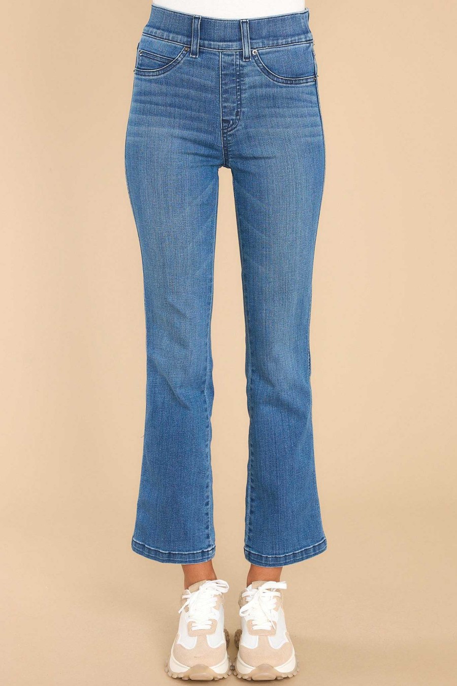 Clothing Spanx Cropped Denim | Vintage Indigo Cropped Kick Flare Jeans Blue