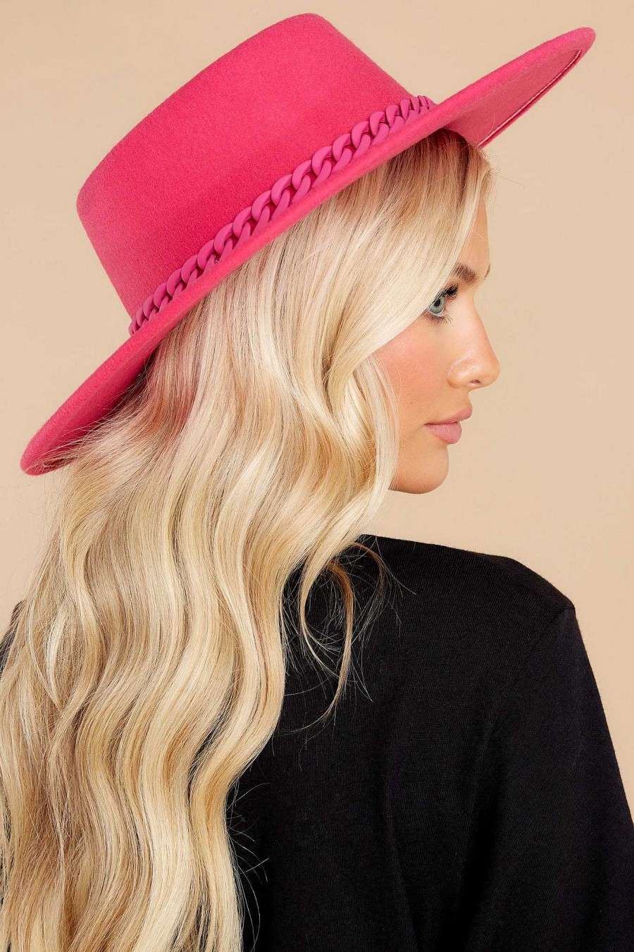 Accessories Red Dress Hats | Bring The Joy Hat Hot Pink