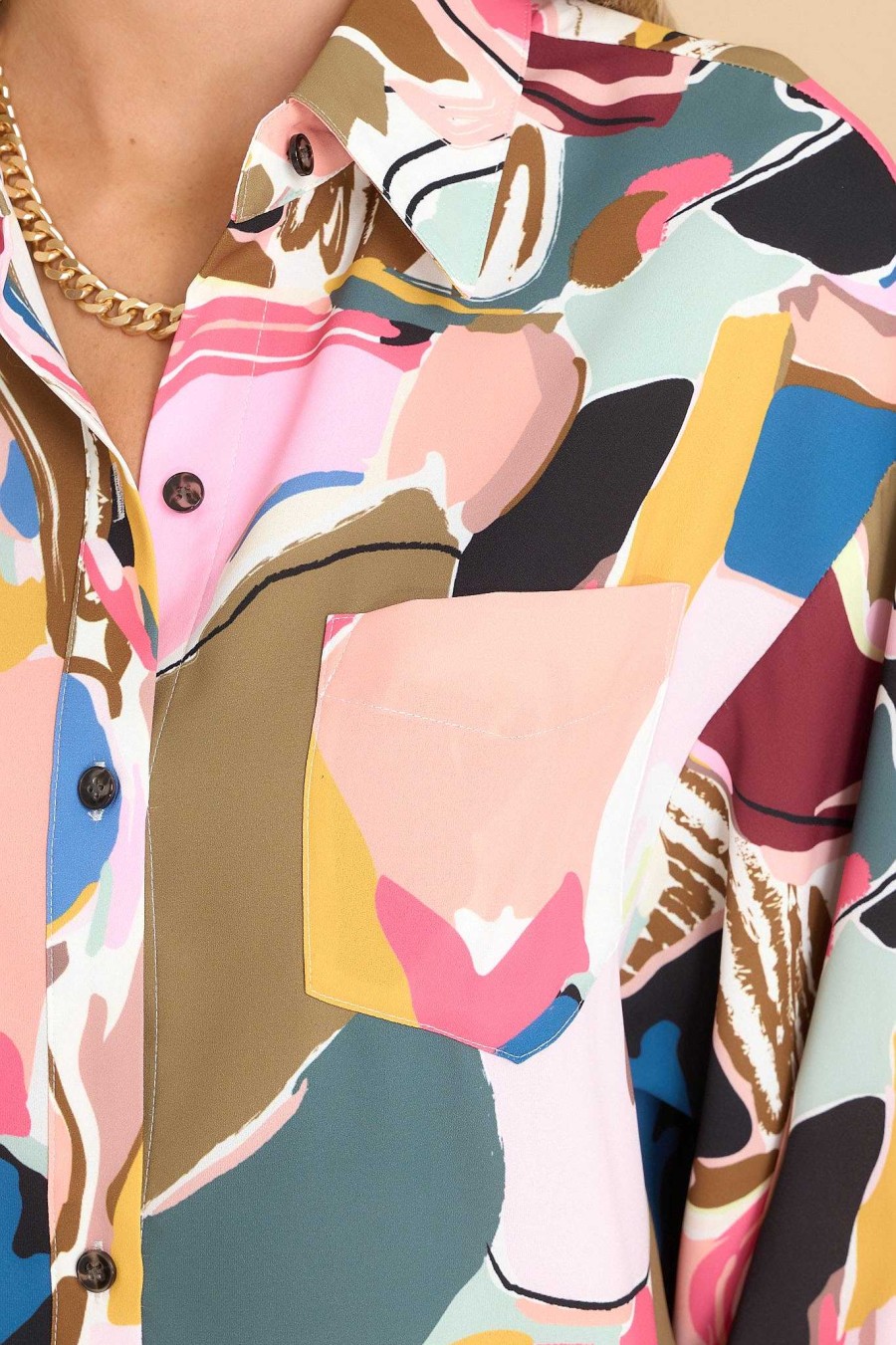 Clothing Crosby by Mollie Burch Blouses & Shirts | Mignonne Abstract Expressions Top Print