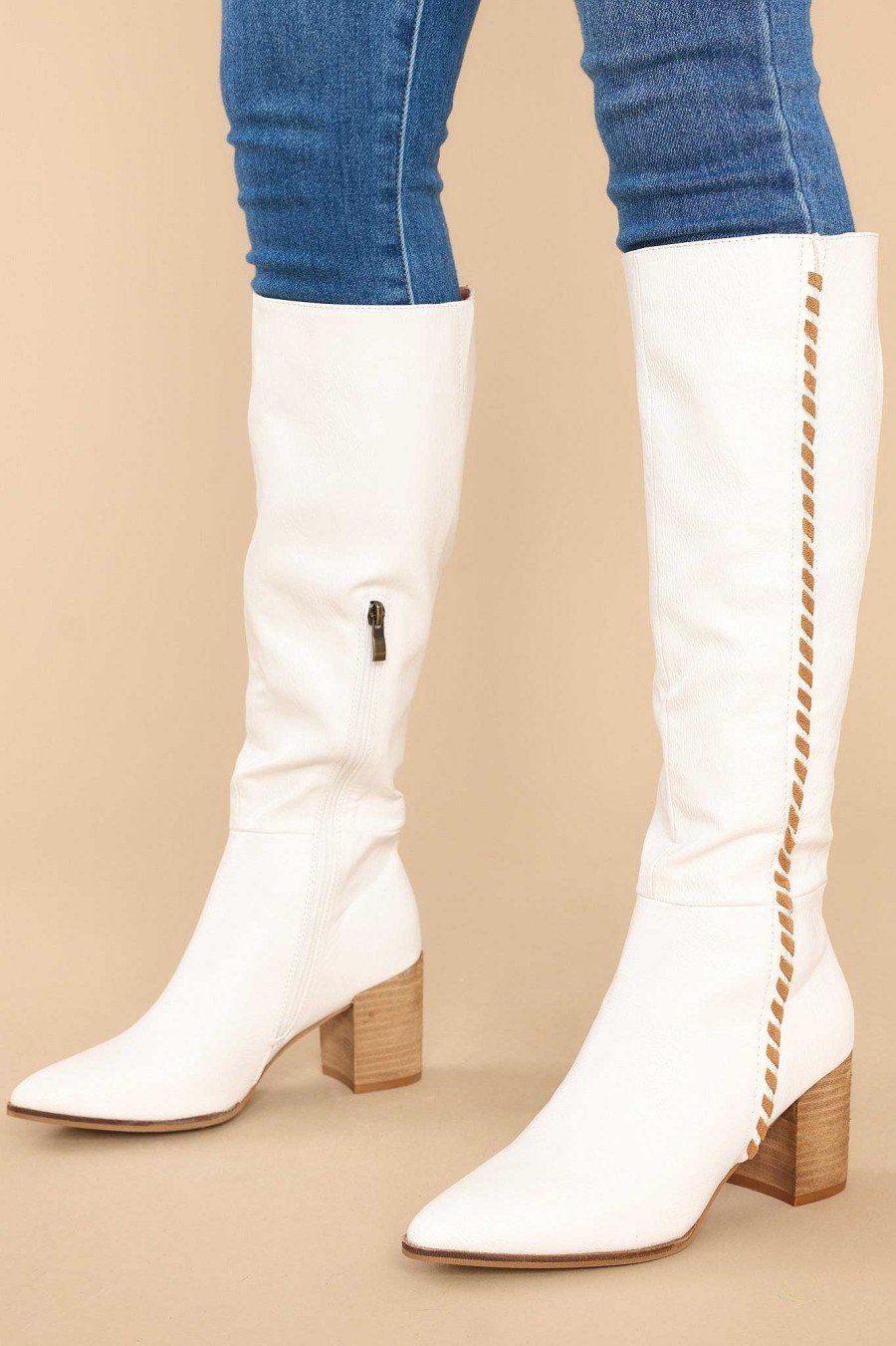 Shoes Red Dress High Heel Boots | Go Get 'Em Boots White