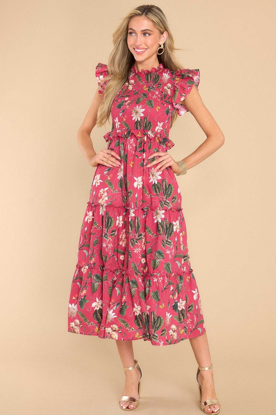 Clothing Olivia James The Label Maxi Dresses | Lila Exotica Rouge Maxi Dress Berry