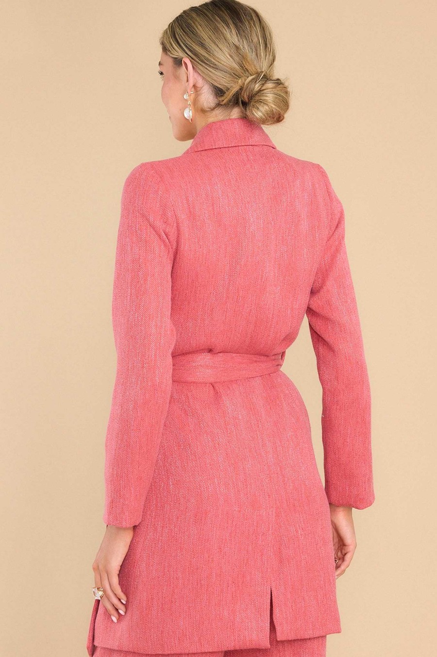Clothing Aura Two Piece Sets | On A High Note Coat Porcelain Rose