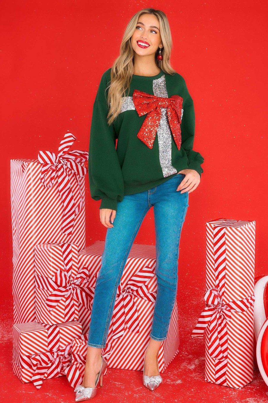 Clothing Red Dress Sweatshirts & Hoodies | Under The Tree Sweatshirt Green