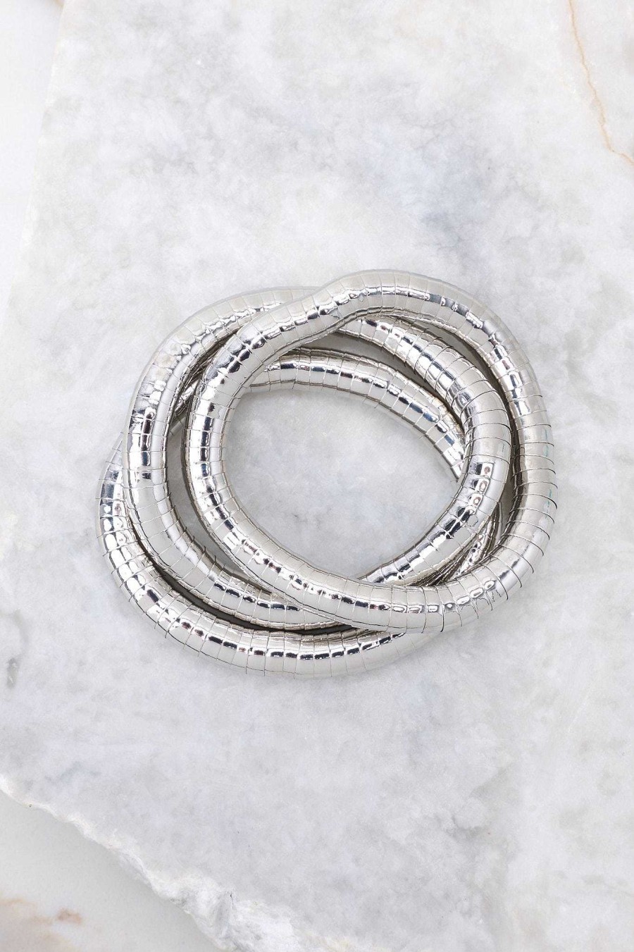 Jewelry Red Dress | Since That Day Bracelet Set Silver