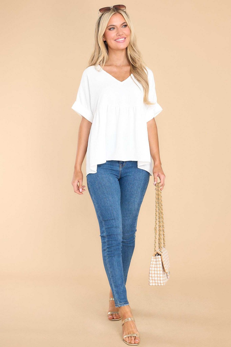 Clothing Red Dress Casual Tops | Can'T Say Goodbye Top Ivory