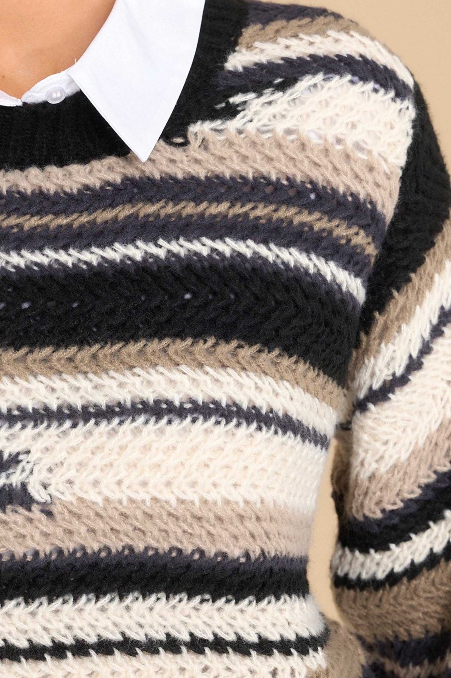 Clothing Z Supply Casual Tops | Asheville Stripe Sweater Black