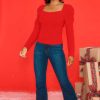 Clothing Red Dress Casual Tops | Our Beautiful Love Top Red