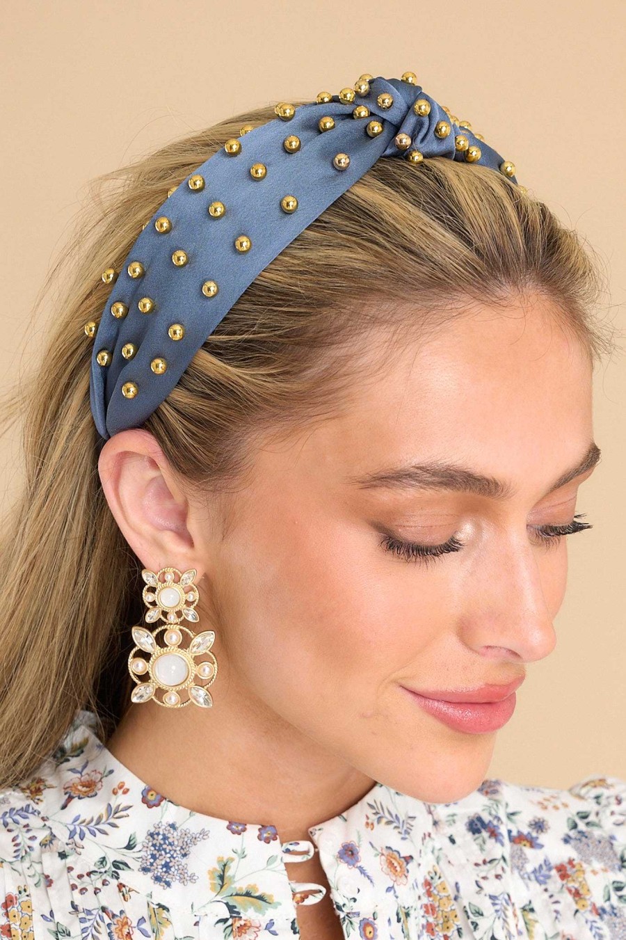 Accessories Red Dress Hair Accessories | Blissful Nights Headband Slate Blue