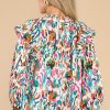 Clothing Red Dress Blouses & Shirts | Upscale Charm Multi Print Top Ivory