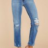 Clothing Just Black Straight Leg | Your Go To Medium Wash Distressed Straight Jeans Blue