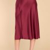 Clothing Red Dress Skirts | Listen To Her Midi Skirt Burgundy