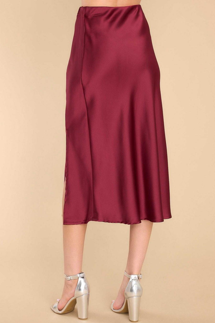 Clothing Red Dress Skirts | Listen To Her Midi Skirt Burgundy