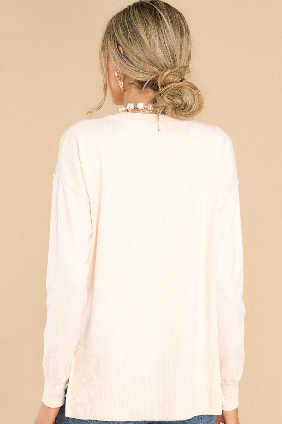 Clothing Red Dress Casual Tops | Bonfire Weekends Sweater Oatmeal
