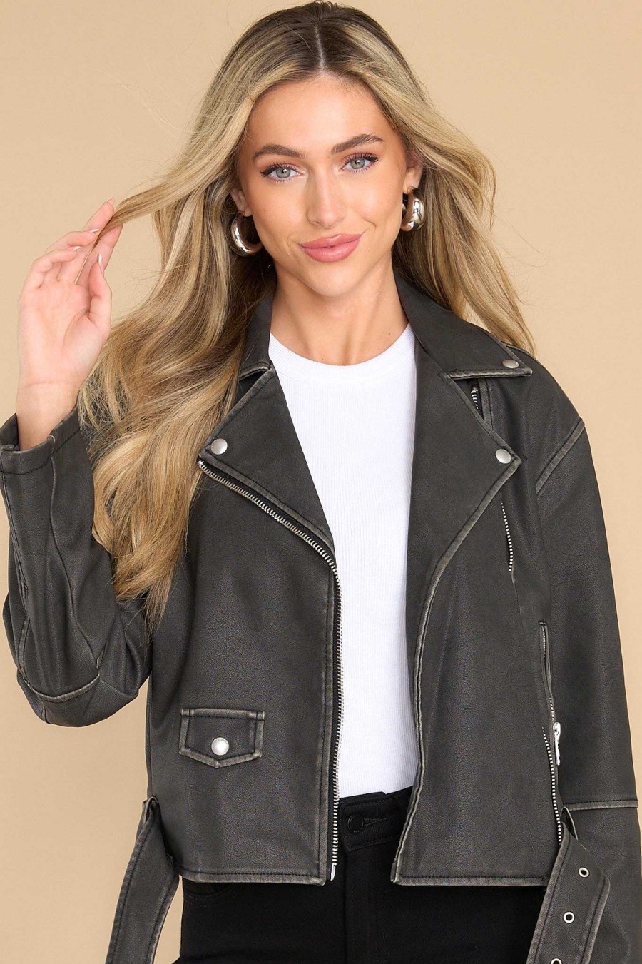 Clothing Blank NYC Jackets | Ride Off A List Faux Leather Jacket Black