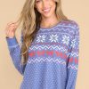 Clothing PJ Salvage Matching Sets | Cozy Vibes Pj Top Dusty Blue