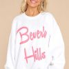Clothing Red Dress Sweatshirts & Hoodies | Feeling Famous Graphic Sweatshirt White