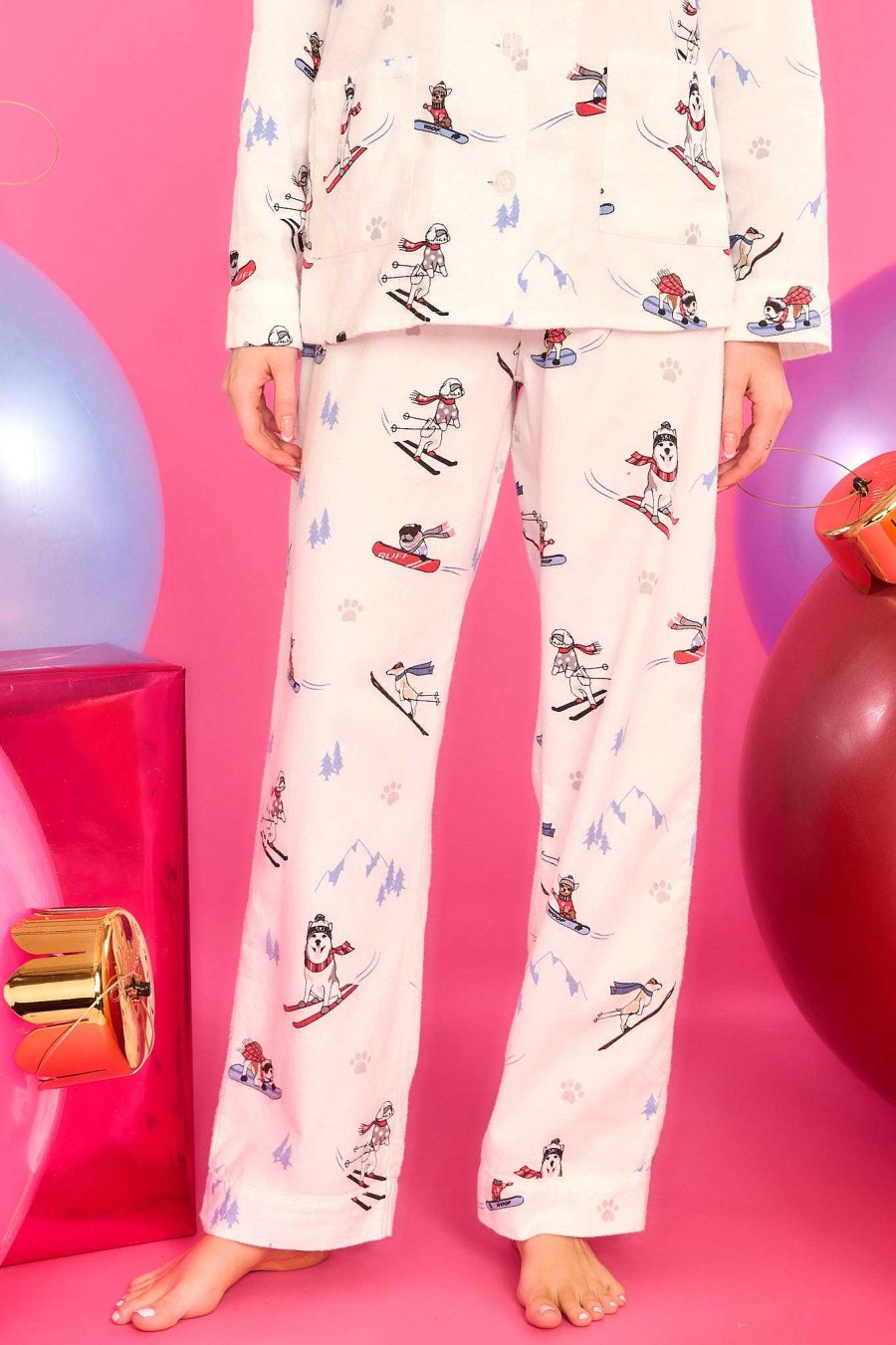 Clothing PJ Salvage Pants | Flannels Snow Pj Pants White