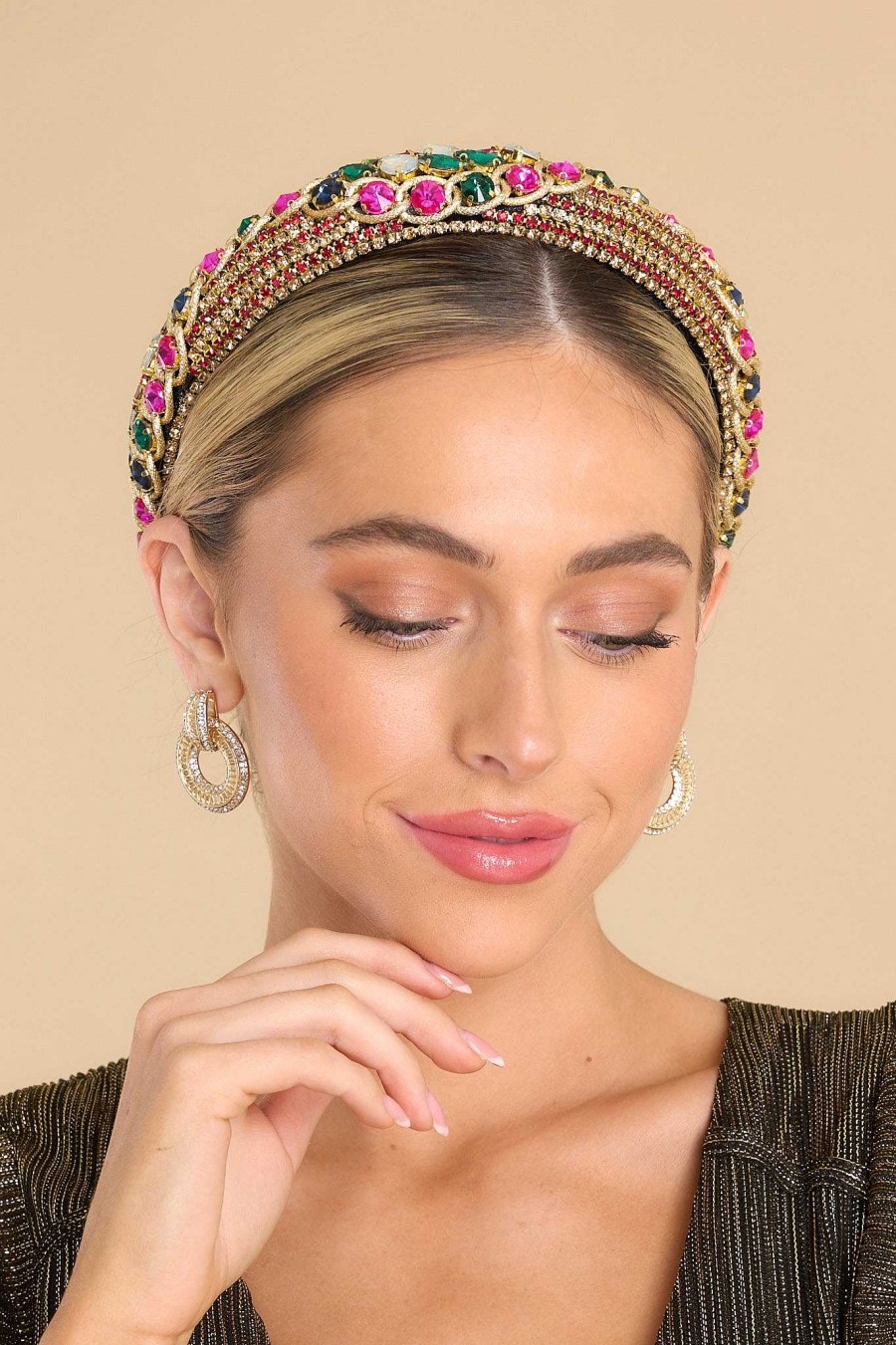 Accessories Red Dress Hair Accessories | Out Of Reach Multi Headband Gold
