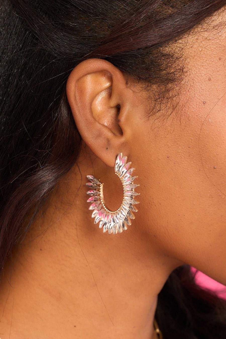 Jewelry Red Dress | You'Re Staring Hoop Earrings Gold